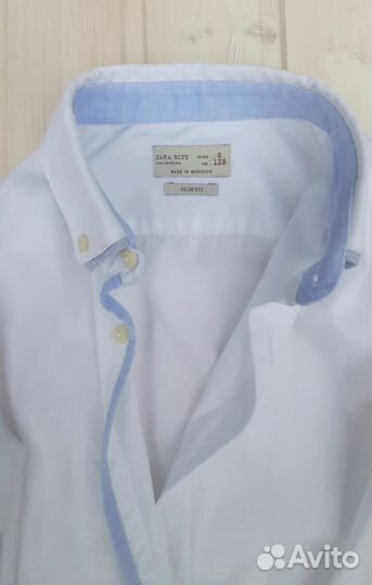 Белая рубашка zara для мальчика 128