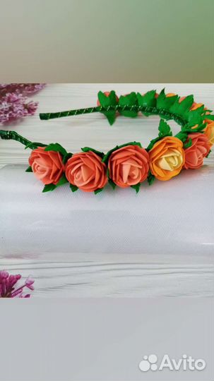 Ободок с цветами для девочек
