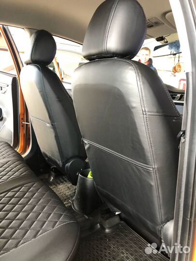 Модельные чехлы Автопилот на Киа Рио из эко кожи ч