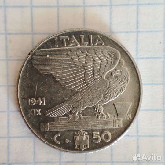 Коллекции монета Италия 1941г