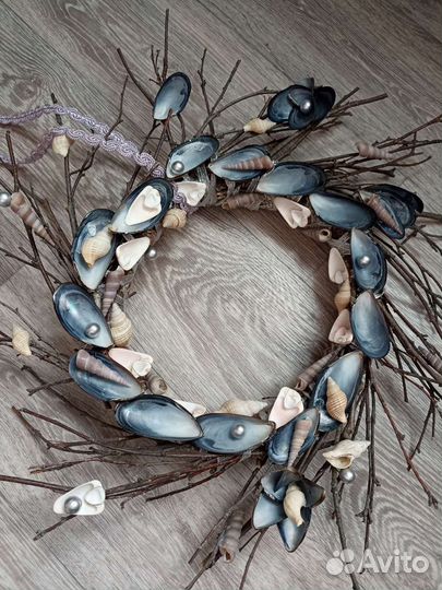 Интерьерный венок, украшения ручной работы