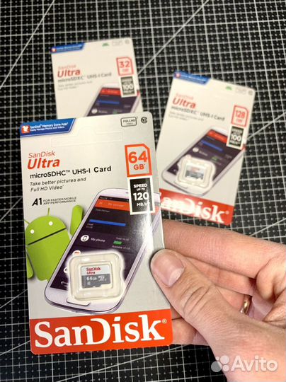 Карта памяти (симка) MicroSD Sandisk 32,64,128 Gb