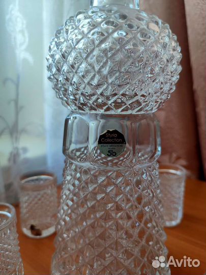 Хрустальный графин с рюмками СССР