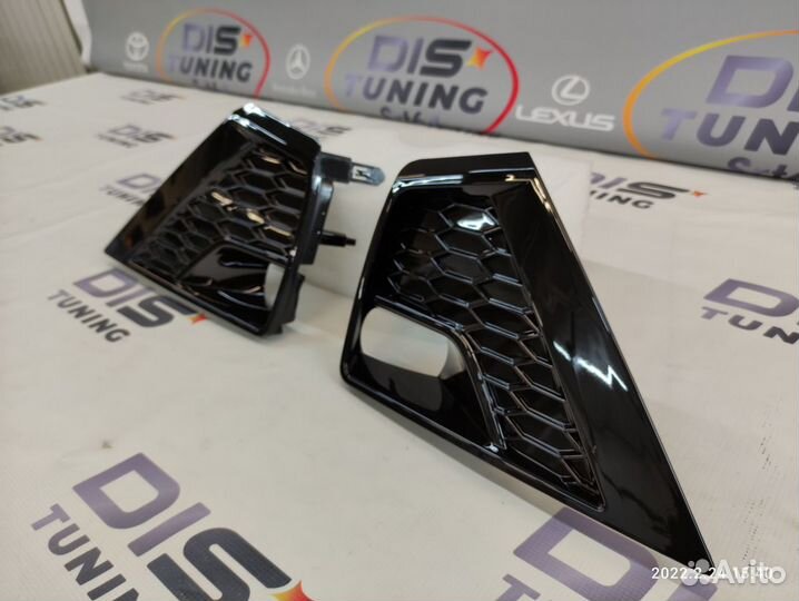 Накладки на туманки Prado 150 стиль Black onyx