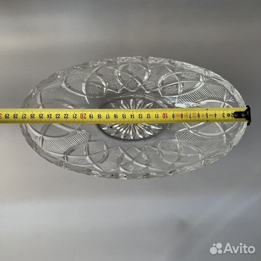 Ваза для фруктов, салатник Хрусталь овальная