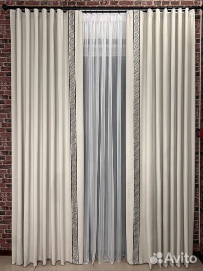Шторы комплект 2 шт слоновая кость