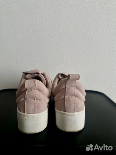 Слипоны/туфли H&M нат замша, розовые