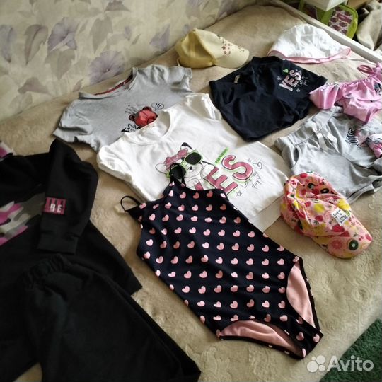 Летняя одежда на девочку 11шт р.128/134