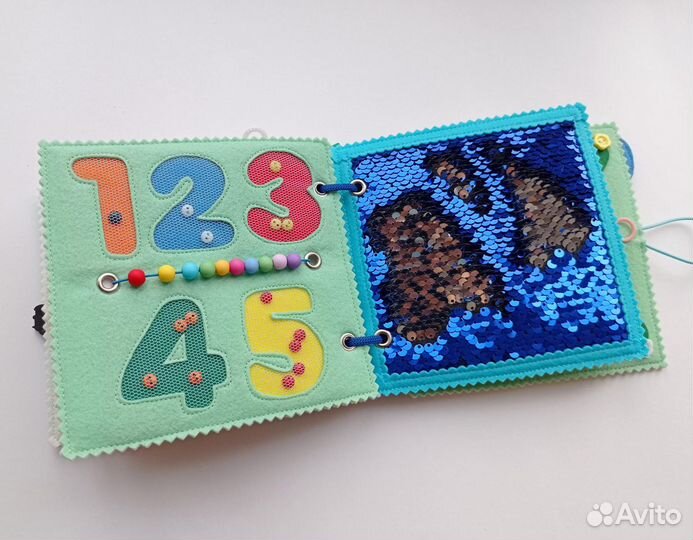 Развивающая книжка игрушка из фетра 1-3 года