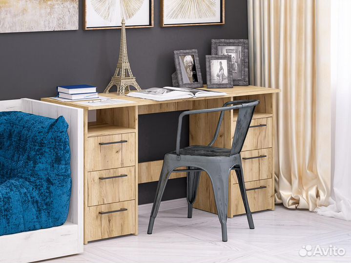 Стол письменный широкий с ящиками