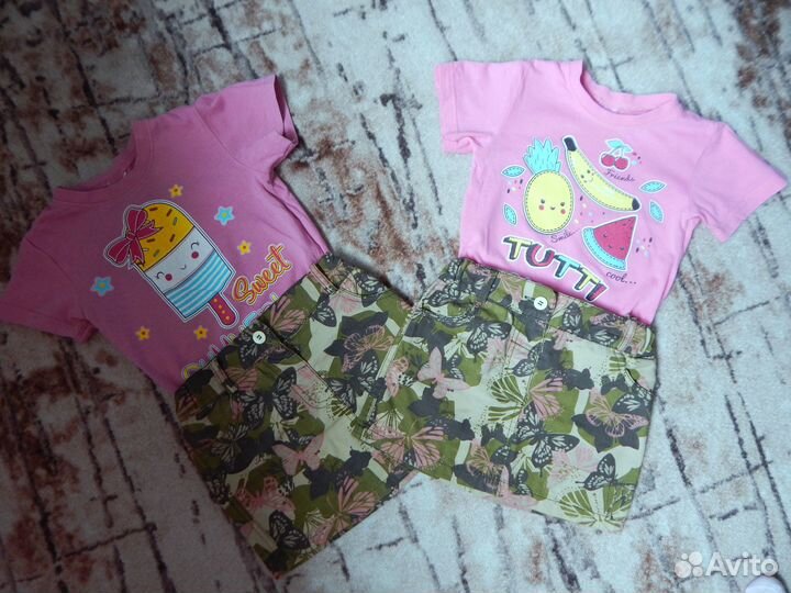 Футболки пакетом для девочек 80 86 бронь