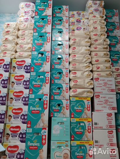 Подгузники трусики Хаггис, Памперс, Меррис