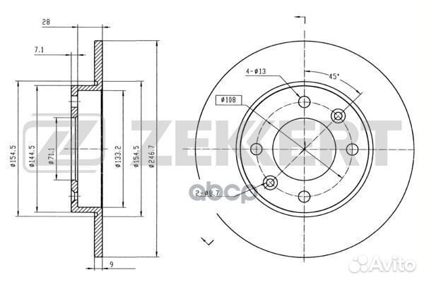 Диск торм. зад. Citroen Berlingo 99- C2 03- C