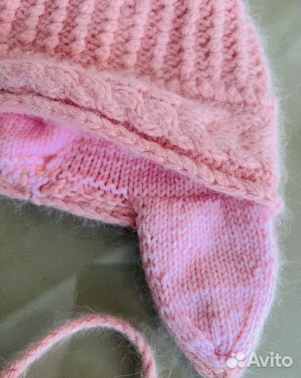 Шапка зимняя из ангоры, самовяз, на обьем 44-46 см