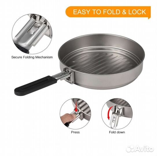 Титановая сковородка Tomshoo Lixada 1,1л-0,5-0,35л