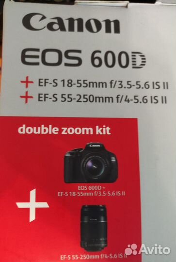 Зеркальный фотоаппарат Canon EOS 600D с 2 объектив