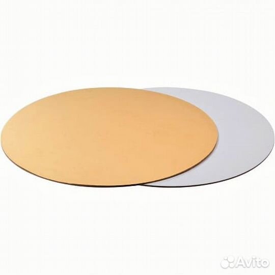 Подложка для торта круглая (зол\бел)d 20 см, 1,5мм