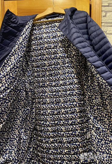 Пальто женское демисезонное синее 54-56