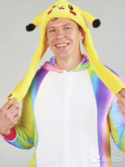 Шапка светящаяся с ушками человек паук пикачу