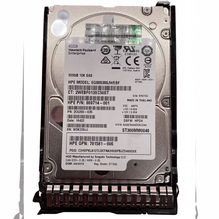 [869714-001] Жесткий Диск Hp Eg000300jwebf 300gb Sas 2,5" Hdd 869714-001