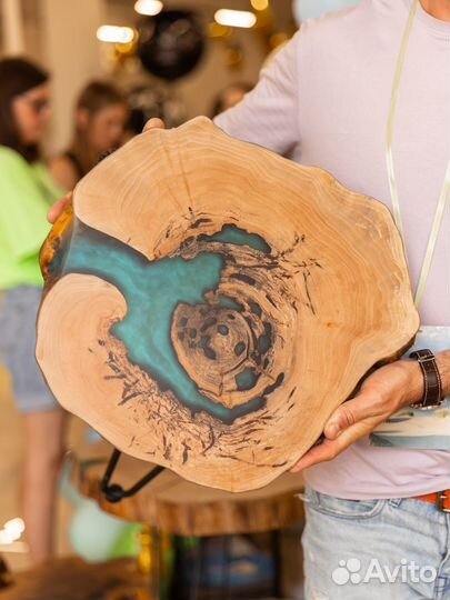 Столик из дерева спила торцевого карагач
