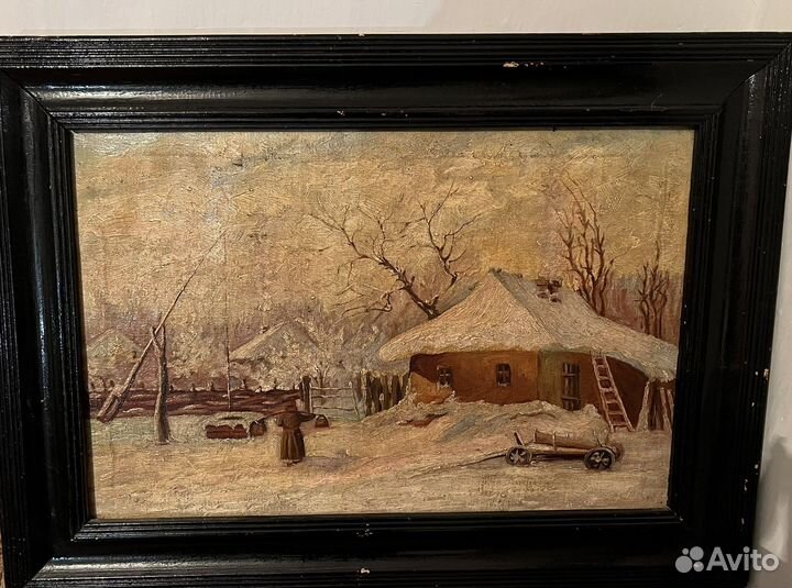 Картина маслом на холсте старинная