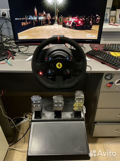 Игровой руль thrustmaster t300 ferrari alcantara
