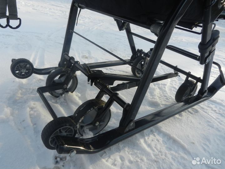 Санки-коляска Nika 7-5 К чёрный (золото),красивые