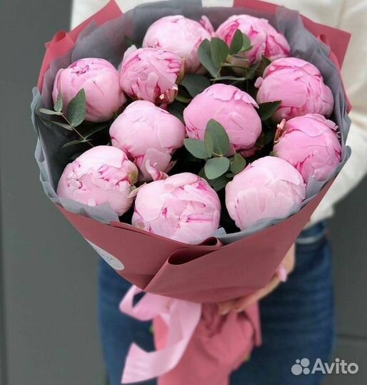 Пионы 9 25 51 101,Букет цветов пионы с доставкой