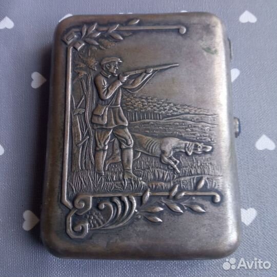 Портсигар СССР охотник с собакой