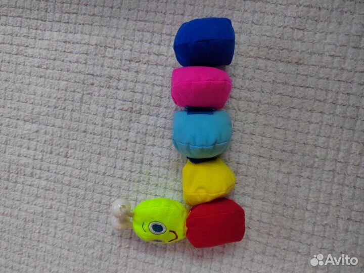 Игрушка мягкая Гусеница на липучках