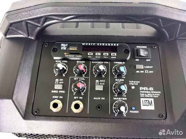 Колонка портативная с аккумулятором, на колесах