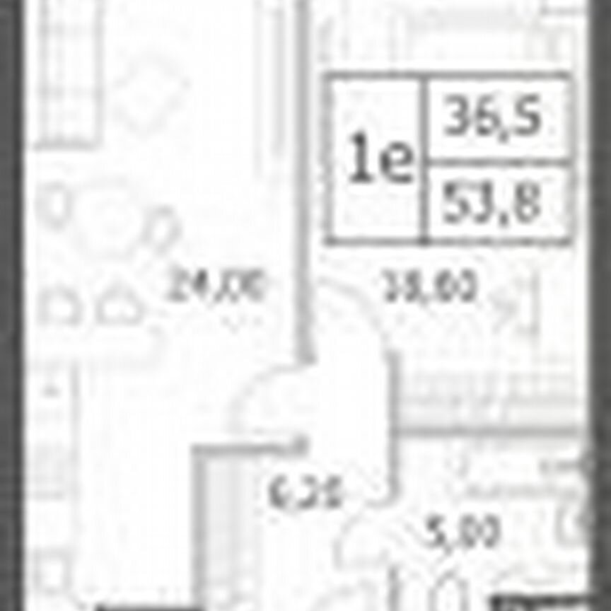 1-к. квартира, 53,8 м², 16/52 эт.