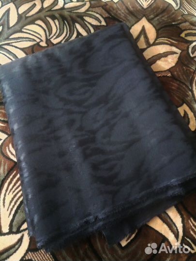 Ткань шотландка, штапель, черная х/б СССР