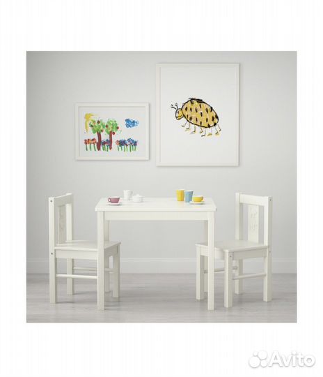 Стол детский икеа 59x50 см белый новый