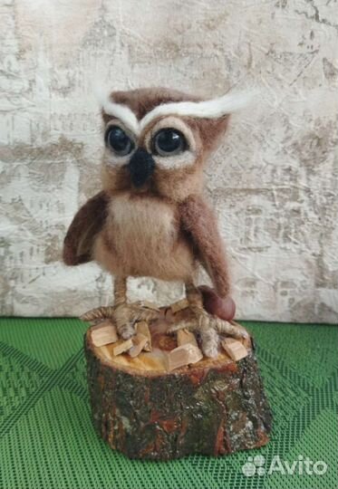 Сова игрушка из шерсти