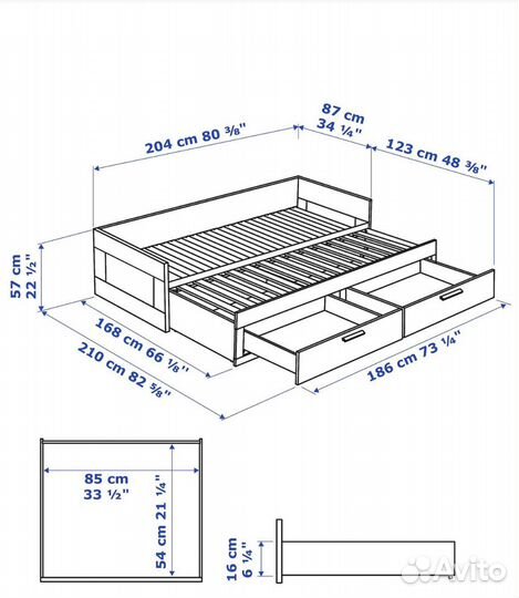 Выдвижная Кровать Икеа IKEA brimnes бримнэс