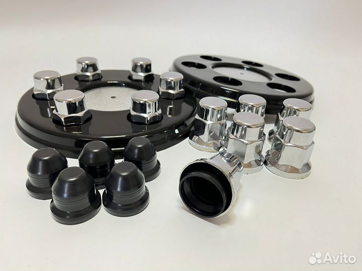 Колпаки на газель черные + хром колпачки + заглушк
