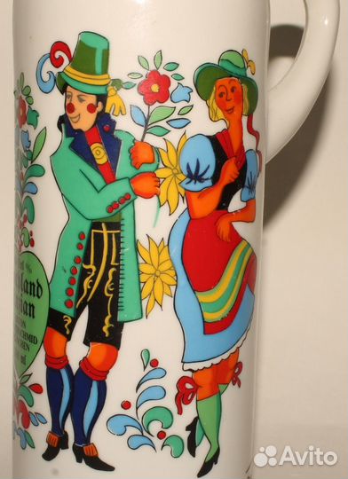 Немецкая Фарфоровая Походная Фляжка. Винтаж