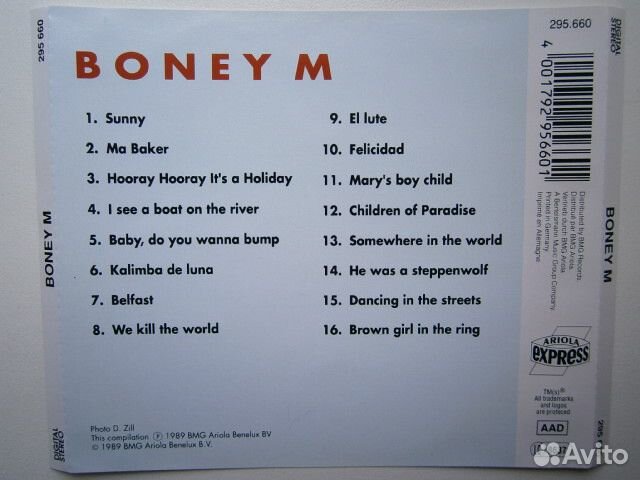 CD boney M - MA baker (ariola benelux)