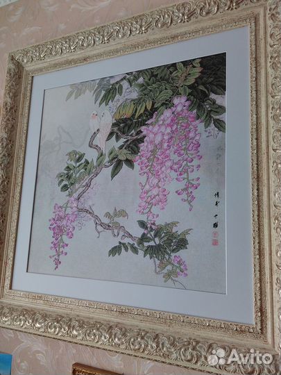 Большая вышитая картина, 88*88 см