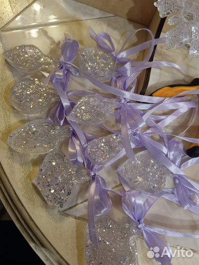 Набор ёлочных игрушек из эпоксидной смолы