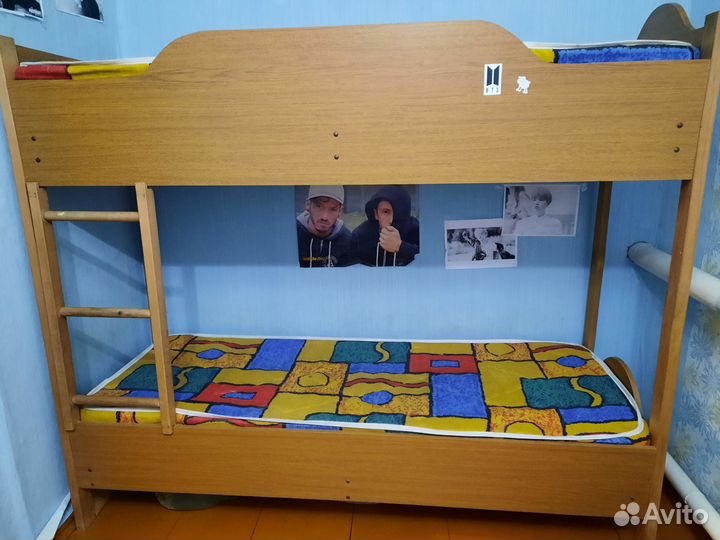 Двухъярусная кровать бу с матрасами