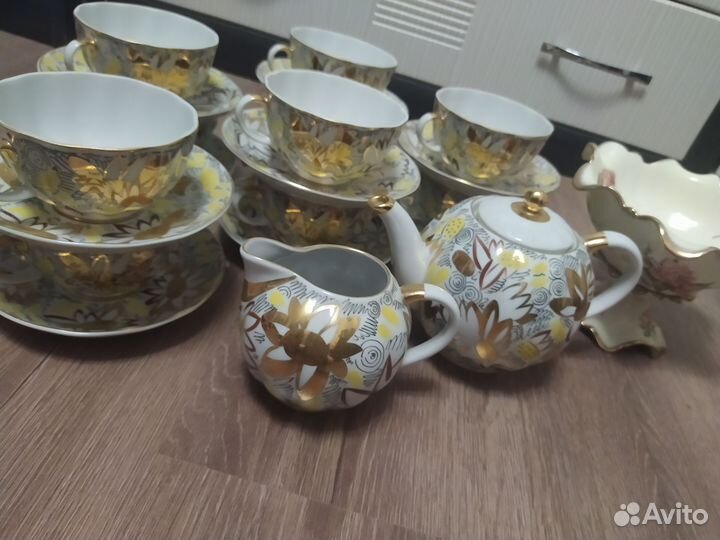 Чайный сервиз СССР фарфор на 10 персон