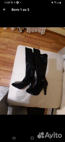 Сапоги женские лакированные 37