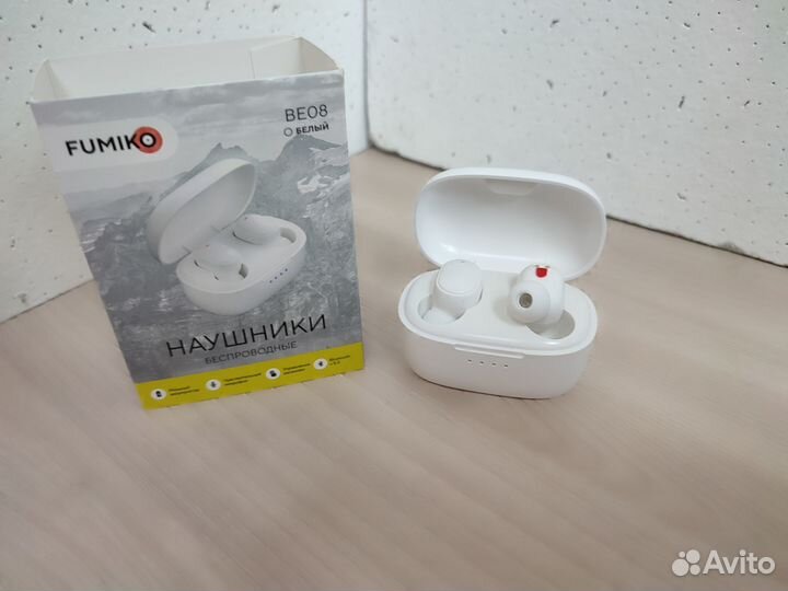 Беспроводные наушники TWS fumico BE08 белые