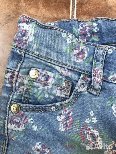 Джинсы для девочки mango, benetton, 6-8 лет