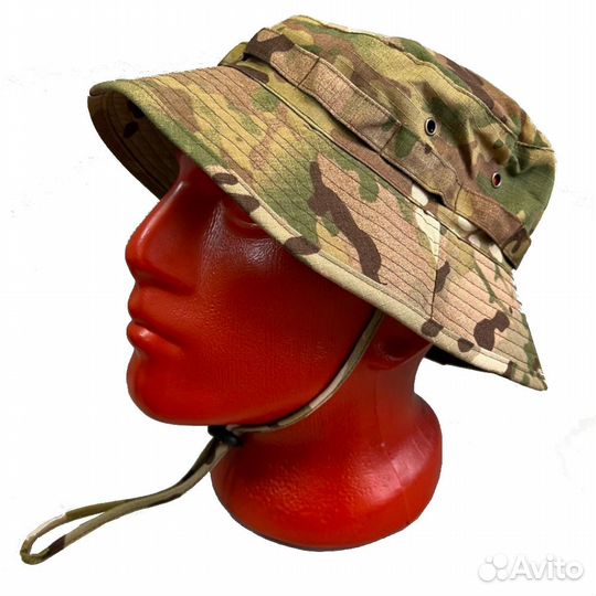 Панама со средними полями мох, олива, цифра, мульт