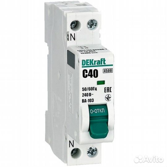 Автоматический выключатель однополюсный (1+N) DEKr