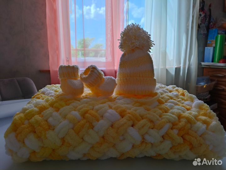 Плед детский вязаный ручная работа